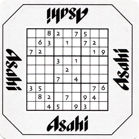 tokyo ka-j asahi quad 3b (180-sudoku-o 8 2 7 5-schwarz)